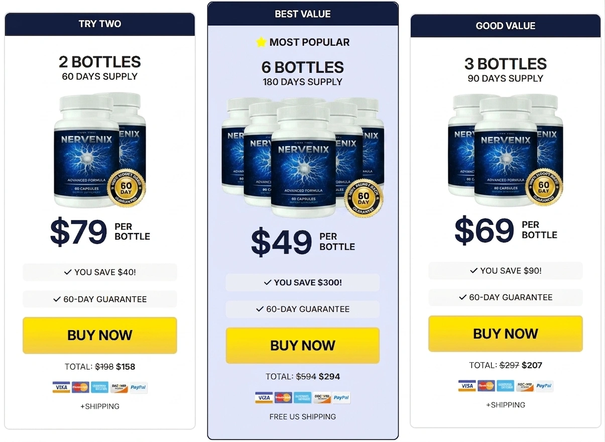 Nervenix Official Website Pricing and Special Deals Nervenix Official Price Packages and Discount Offers